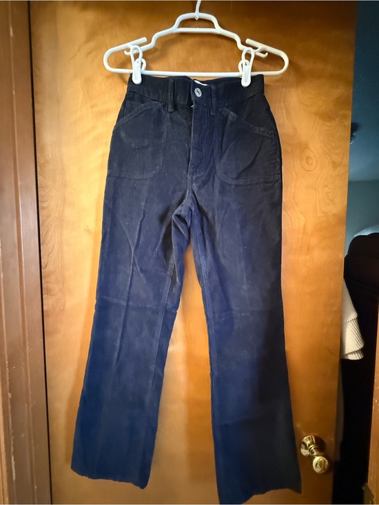 Re/Done Pants - Re/Done Navy Blue Corduroy High-Rise Wide Leg Pants